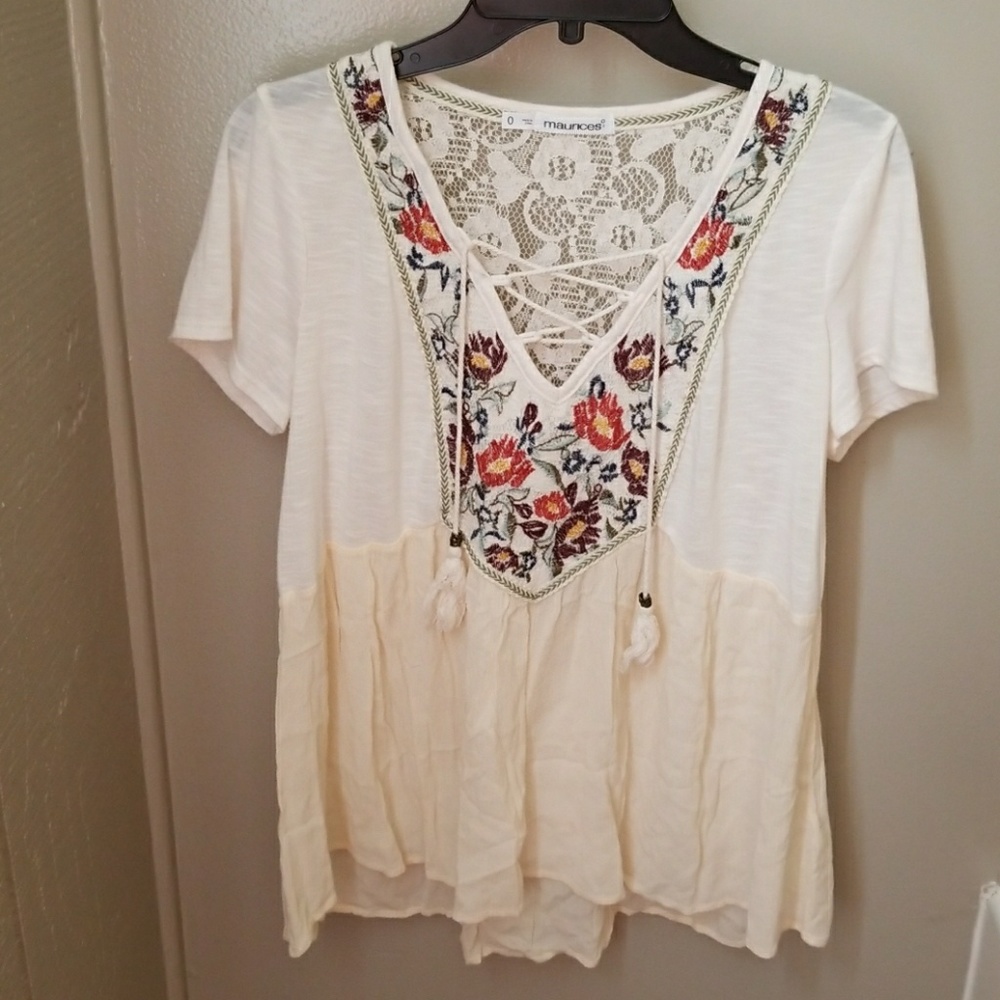 Maurices Floral & Lace Top